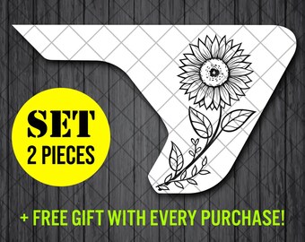 サンフラワー フェンダーベント ビニール デカール ステッカー、JL / JLU / JT サンフラワー フェンダーベント デカール セット、ペア デカール