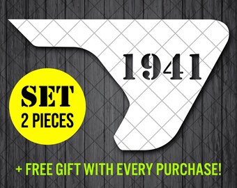 1941 Military American Fender Vent Vinyl Decal Sticker, JL / JLU / JT Fender Vent Decals Set, Pair Decals