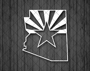 USA Arizona State Vinyl Decal Sticker, US Flag Arizona State Car Decal, US Arizona State bumper Stikcer- Custom Colors and Size
