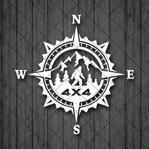 BIGFOOT 4X4 Kompass Vinyl Aufkleber, 4x4 Aufkleber, Bigfoot Decal, SASQUATCH Decal, Truck Decal, Laptop Aufkleber, Aufkleber für Geländewagen