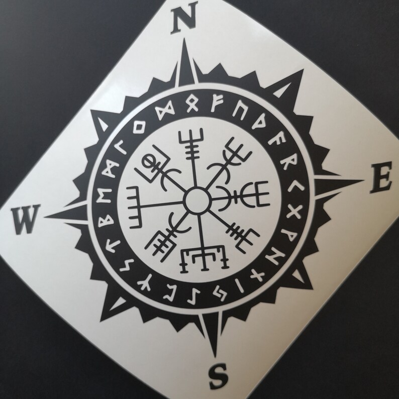 Vegvisir Rune Compass Vinyl Decal Sticker Viking Norse Etsy