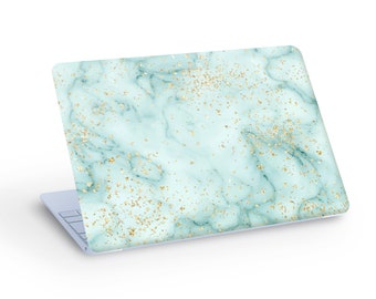 MARBLE & Gold Glitter LAPTOP SKIN Decal Sticker, Liquid Marble Laptop Skin Decal - Custom Size
