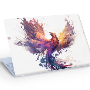 Autocollant coloré PHOENIX LAPTOP SKIN, autocollant abstrait Phoenix sur fond blanc pour ordinateur portable - Taille personnalisée