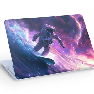 Surfer Astronaut LAPTOP SKIN Aufkleber Aufkleber, Astronaut Laptop Skin Aufkleber, coole Surfing Laptop Skin - Sondergröße