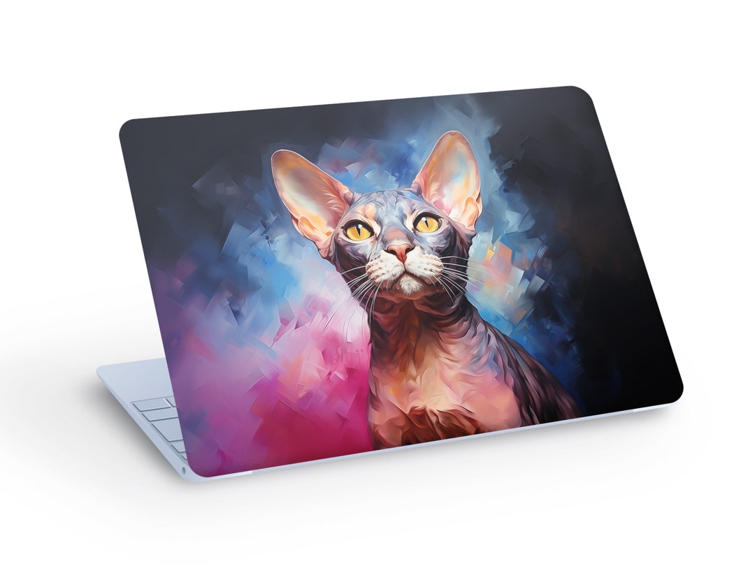 Sphynx CAT LAPTOP SKIN Decal Sticker, Colorful Sphynx Cat Laptop Skin ...