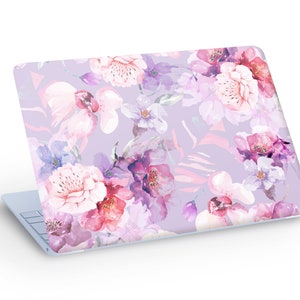 Sticker autocollant PEAU D'ORDINATEUR PORTABLE ROSES, Stickers peau d'ordinateur portable roses fleurs plantes - dimension personnalisée