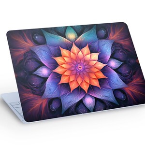 KALEIDOSCOPE Flower LAPTOP SKIN Decal Sticker, Kaleidoscope Lotus Flower Laptop Skin Decal - Dimensioni personalizzate