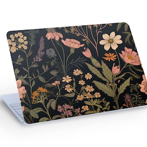 Adhesivo para portátil con diseño de flores silvestres orgánicas, adhesivo para MacBook, adhesivo para portátil (tamaño personalizado)