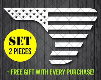 American Flag Fender Vent Vinyl Decal Sticker, JL / JLU / JT Fender Vent Decal Set, Pair Decals