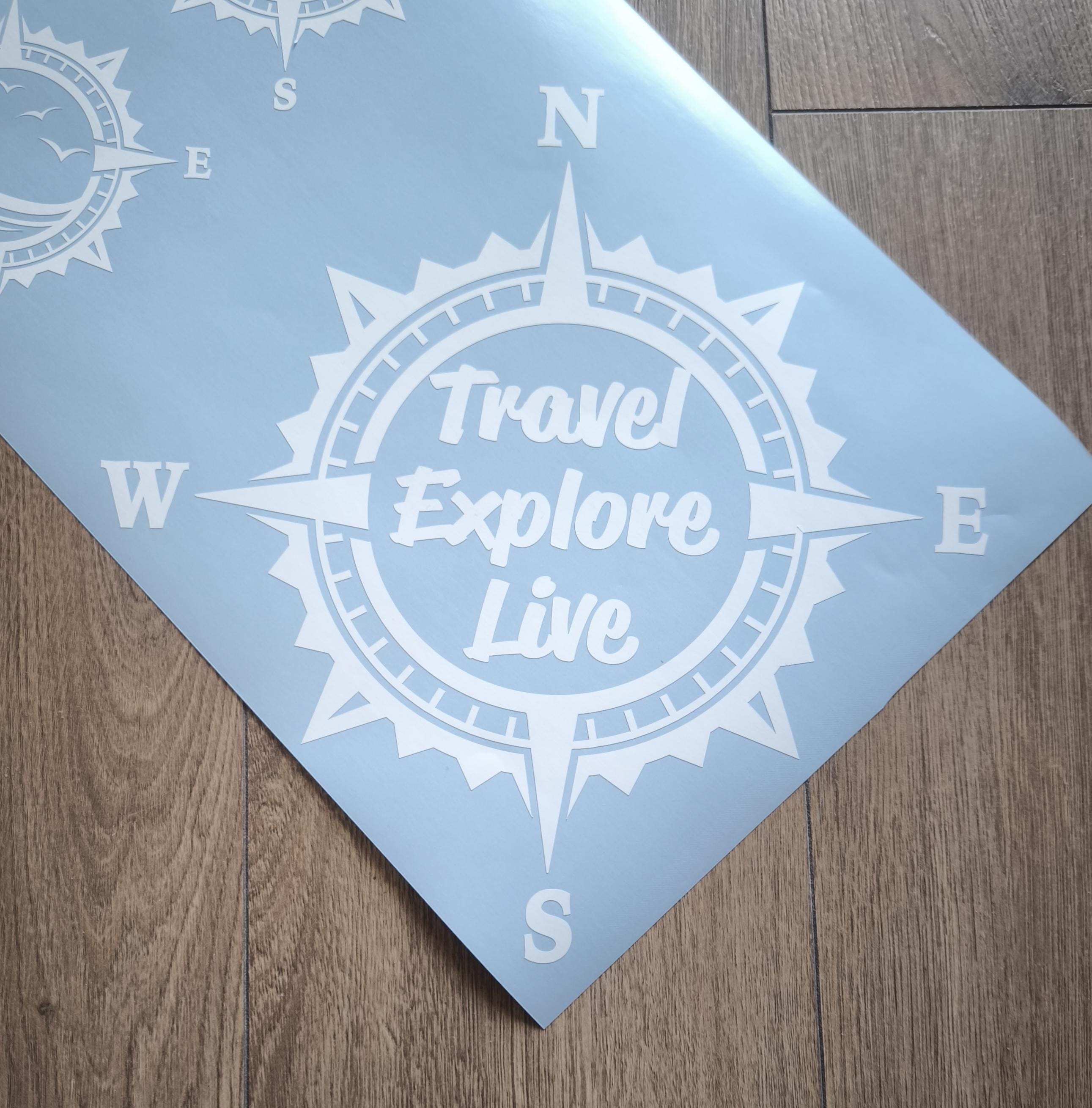 TRAVEL EXPLORE LIVE Compass Vinyl Decal Sticker, 4x4 Sticker, off Road ...