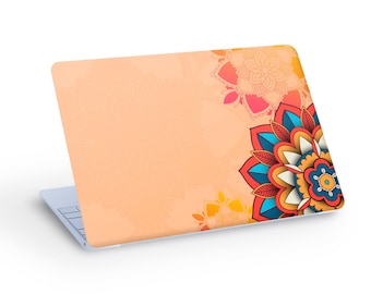 Colored MANDALA LAPTOP SKIN Decal Sticker, Mandala Flower Laptop Skin Decal - Custom Size