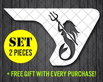 Mermaid Fender Vent Vinyl Decal Sticker, JL / JLU / JT Fender Vent Decal Set, Pair Decals