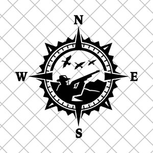 Jacht Kompas Vinyl Sticker, Kompas Rose, Mountain Decal, Truck Decal, Laptop Sticker, Hunter Decal, Decal voor populaire Offroad Auto&#39;s