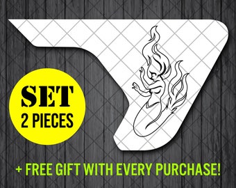 Sea Mermaid Fender Vent Vinyl Decal Sticker, JL / JLU / JT Fender Vent Decal Set, Pair Decals