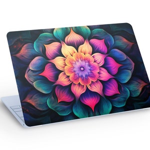 KALEIDOSCOPE Lotus Flower LAPTOP SKIN Decal Sticker, Kaleidoscope Flower Laptop Skin Decal - Dimensione personalizzata