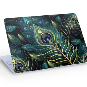 Peacock FEATHER LAPTOP SKIN Decal Sticker, Macbook Skin, Feathers Design Laptop Skin Decal - Custom Size