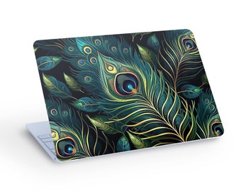 Peacock FEATHER LAPTOP SKIN Decal Sticker, Macbook Skin, Feathers Design Laptop Skin Decal - Custom Size