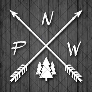 PNW Forest Vinyl Decal Sticker, Car Decal, Laptop Decal, Window or Bumper Sticker, Sun Truck Sticker, Pacific Northwest