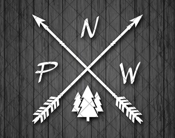 PNW Forest Vinyl Decal Sticker, Car Decal, Laptop Decal, Window or Bumper Sticker, Sun Truck Sticker, Pacific Northwest