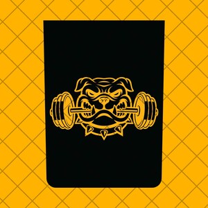 Dog Dumbbell Truck Hood Vinyl Decal Sticker, Bulldog Decal, Angry Bulldog TJ / JL / JK / JkU Hood Decal, Dog Dumbbell Car Decal Sticker