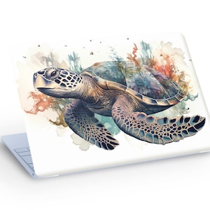 Schöne abstrakte Meeresschildkröte Laptop Skin Aufkleber Aufkleber, bunte Meeresschildkröte Laptop Skin Aufkleber - benutzerdefinierte Größe