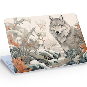 WOLF LAPTOP SKIN Decal Sticker, Wolf Forest Nature Laptop Skin Decal - Custom Size