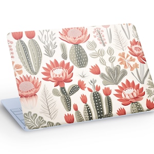 CACTUSSEN LAPTOP SKIN Decal Sticker, mooie kleurrijke cactussen unieke Laptop Skin sticker - aangepast formaat