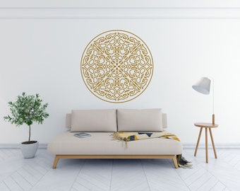Mandala Flower Wall Vinyl Decal Sticker, Mandala Home Decor Sticker, Mandala Yoga Art Wall Decal, Mandala Flower Wall Interior Vinyl Decal