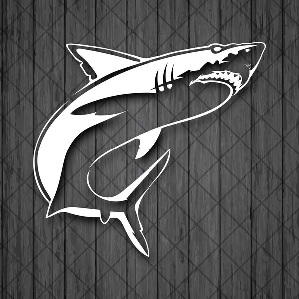Shark Vinyl Decal Sticker Cars,  Fishing Decal, Shark Car Window decal, Laptops Decals, Shark Truck Decal - Custom Color and Size