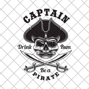 Pirate Captain Vinyl Decal Sticker, Pirate Skull Decal, Ship Captain Decal, Truck Decal, Laptop Stickers, Decals For Adventure Cars