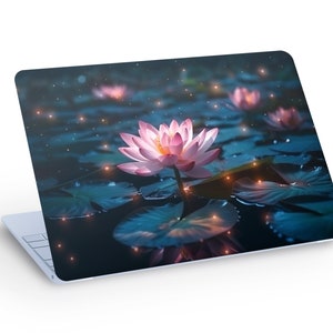 PELE DE LAPTOP DE LÍRIO DE ÁGUA brilhante, pele de Macbook de flor de lírio de água, adesivo de decalque de pele de laptop - tamanho personalizado