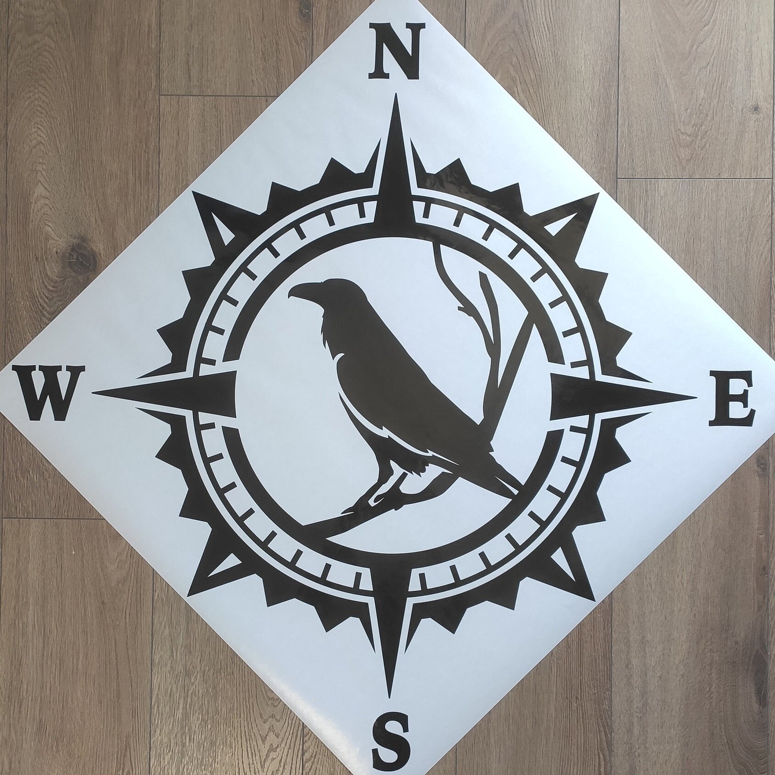 RAVEN Compass Vinyl Decal Sticker, Compass Rose, CROW Decal, Truck ...
