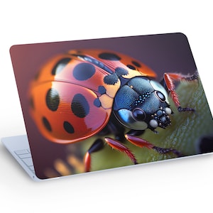 Adesivo decalcomania COCCINELLA rossa LAPTOP SKIN, pelle MacBook coccinella, decalcomania pelle portatile - dimensioni personalizzate