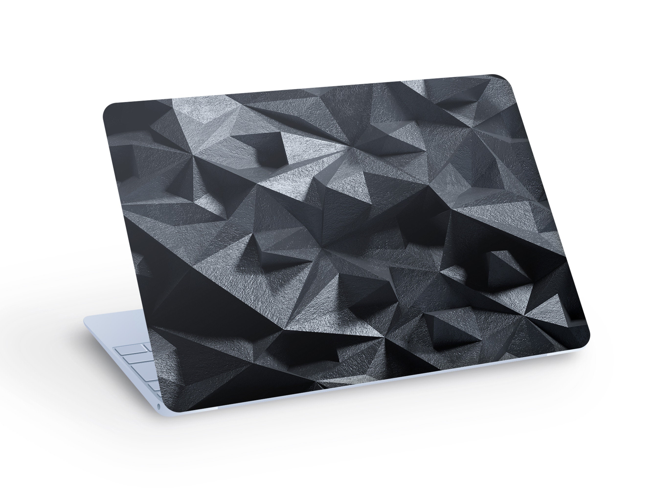 Driehoek geometrische vorm metalen oppervlak sticker sticker laptop skin, donkere metalen sticker laptop skin - aangepast formaat