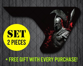 Spartan Warrior Spear Fender Printed Vent Vinyl Decal Sticker, JL / JLU / JT Spartan Fender Vent Decal Set, Pair Decals