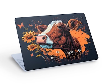 Cute COW LAPTOP SKIN Decal Sticker, Cow Macbook Skin, Laptop Skin Decal - Custom Size