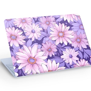 Paarse BLOEMEN LAPTOP SKIN sticker sticker, MacBook Skin, bloemen laptop skin sticker - aangepast formaat