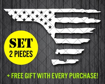 Distressed American Flag Fender Vent Vinyl Decal Sticker, Jl / JLU / jt Fender Vent Decal Set, USA Flag, Pair Decals