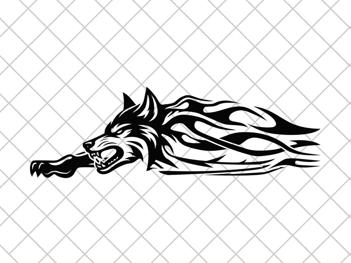 Running Wolf Sticker SET of RACING Wolf Vinyl Decal Stickers, Wolf Car Decals, Truck Wolf ...