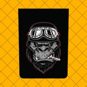 Angry Gorilla Biker Printed Truck Hood Vinyl Decal Sticker, TJ / JL / Jk / JkU Hood Decal, Angry Gorilla Biker Printed Car Hood Decal