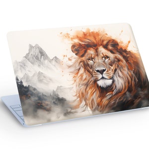 Sticker autocollant LION POUR ORDINATEUR PORTABLE, sticker pour ordinateur portable Macbook Montagne du Lion sauvage - dimension personnalisée