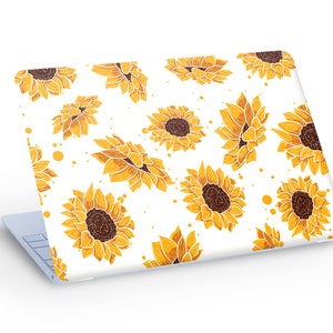 Sticker autocollant SKIN POUR ORDINATEUR PORTABLE TOURNESOL, sticker pour ordinateur portable motif tournesol - dimension personnalisée