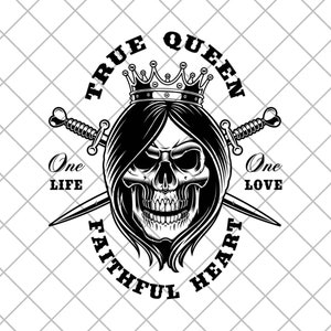 True Queen Skull Vinyl Decal Sticker, Queen Skull Decal, Truck Decal, Laptop Stickers, Car Window Decal, Queen Skull Sticker