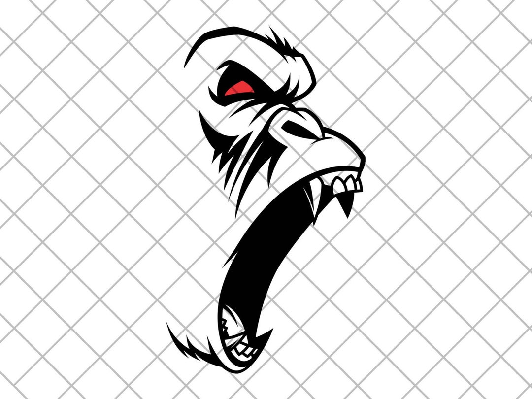 Badge Autocollant Gorille Orange Yeux – Pack De 2 – Noir Mat – Décoration Voiture/mur