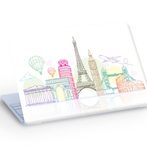 Explore the World Wonders Laptop Skin, ADVENTURE Macbook Skin, Travel Around the World Laptop Skin Decal Sticker  - Custom Size