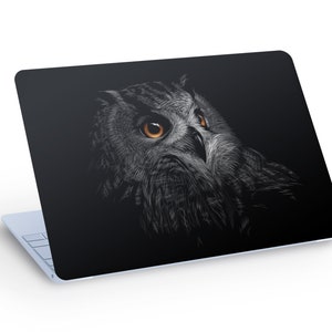 Autocollant de décalcomanie OWL LAPTOP SKIN, décalcomanie de peau d’ordinateur portable Hibou - Taille personnalisée