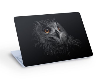 OWL LAPTOP SKIN Decal Sticker, Eared Owl Laptop Skin Decal - Custom Size