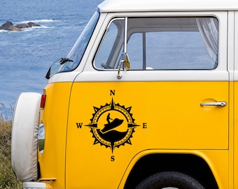 Jet Ski Compass Rose Vinyl Decal, Watercraft Sticker