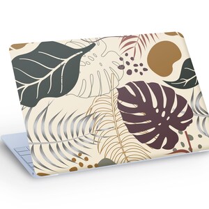 Autocollant de décalcomanie de peau d'ordinateur portable de feuilles abstraites tropicales, décalcomanie de peau d'ordinateur portable de plantes de feuilles abstraites - taille personnalisée