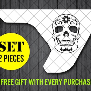 Sugar Skull Calavera Fender Vent Vinyl Aufkleber, JL / JLU / JT Fender Vent Aufkleber Set, Paar Abziehbilder
